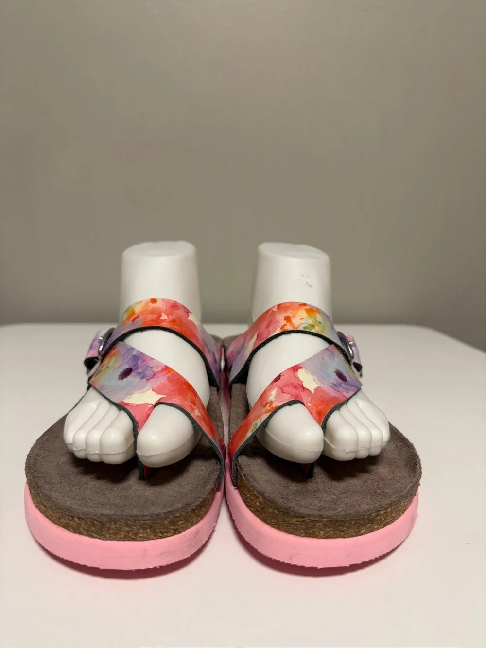 Mephisto Helen Leather Thong Sandals PINK LAGOON Women's EU 38 US 8